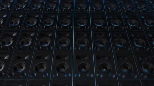 Videohive - 4K Blue Audio Speakers Background Seamless Loop - 33091309 - 33091309