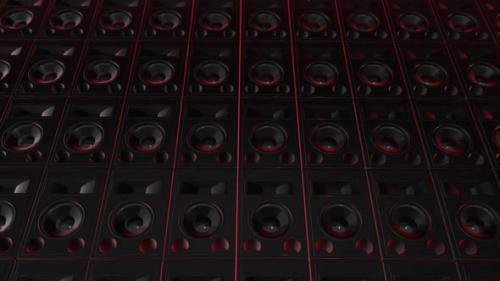 Videohive - 4K Audio Speakers Red Background Seamless Loop - 33091312 - 33091312