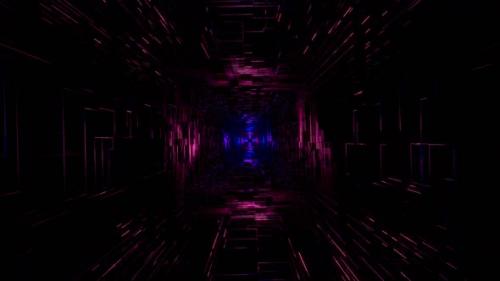 Videohive - Flight Into Cosmic Web Structure, Neon Square Sci-fi Tunnel - 33339066 - 33339066