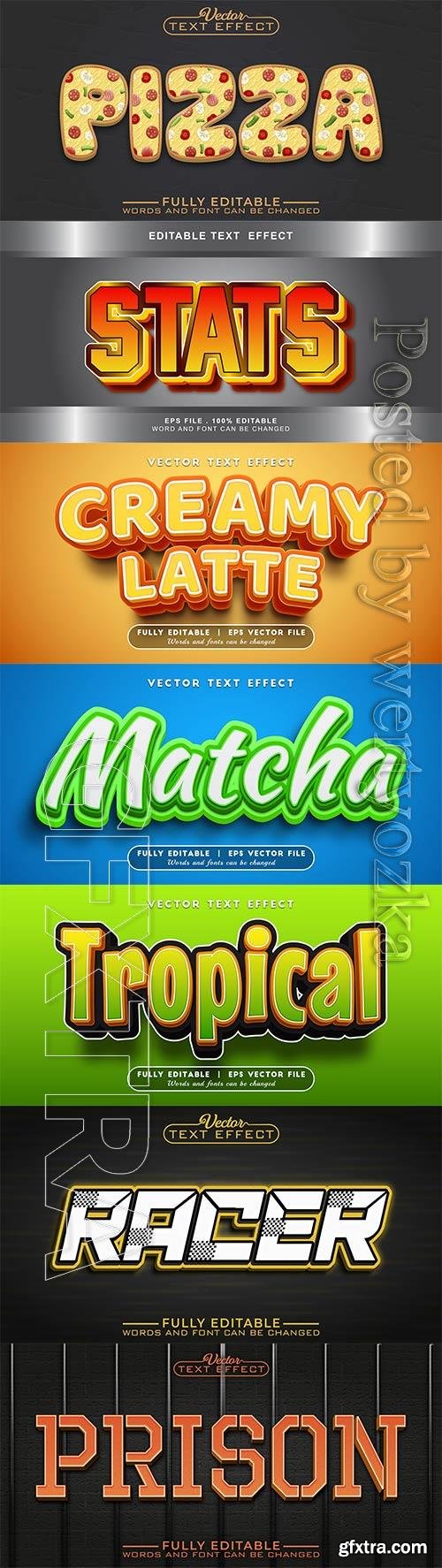 3d editable text style effect vector vol 826