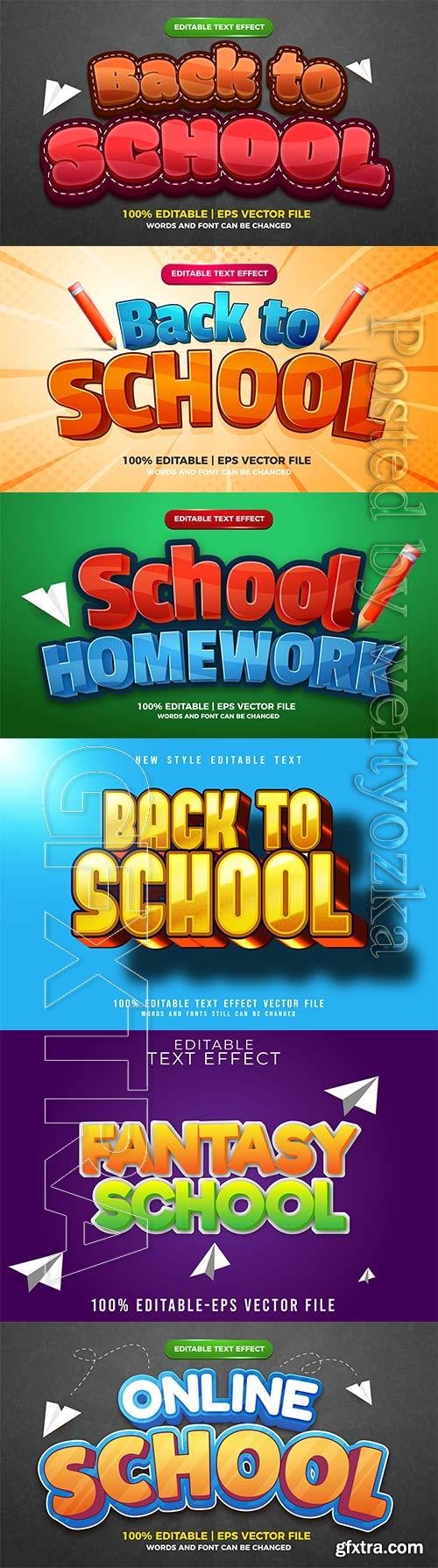 Back to school editable text effect vol 16