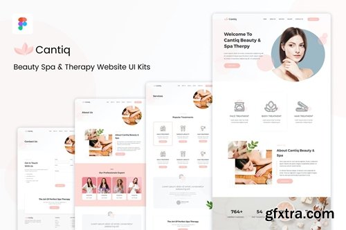 Cantiq Beauty Spa Salon Therapy Website UI Kits