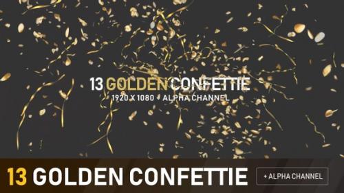 Videohive - Golden Confettie Pack - 33347815 - 33347815