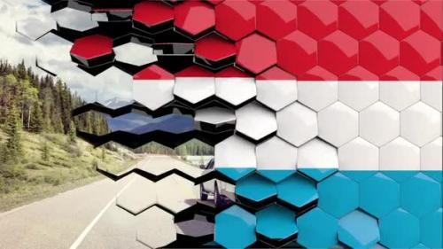 Videohive - Luxembourg Flag Hexagon Transition - 4K Resolution - 33350341 - 33350341