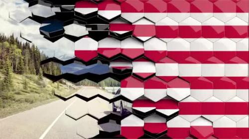 Videohive - Liberia Flag Hexagon Transition - 4K Resolution - 33350346 - 33350346