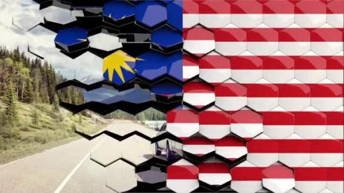 Videohive - Malaysia Flag Hexagon Transition - 4K Resolution - 33350347 - 33350347