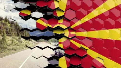 Videohive - Macedonia Flag Hexagon Transition - 4K Resolution - 33350348 - 33350348