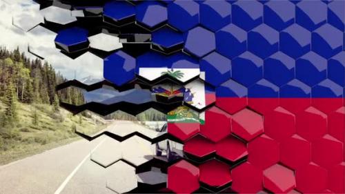 Videohive - Haiti Flag Hexagon Transition - 4K Resolution - 33350350 - 33350350