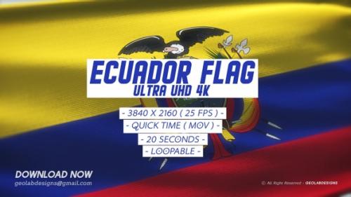 Videohive - Ecuador Flag - Ultra UHD 4K Loopable - 33350358 - 33350358