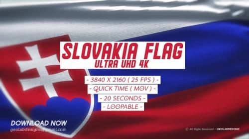 Videohive - Slovakia Flag - Ultra UHD 4K Loopable - 33350413 - 33350413