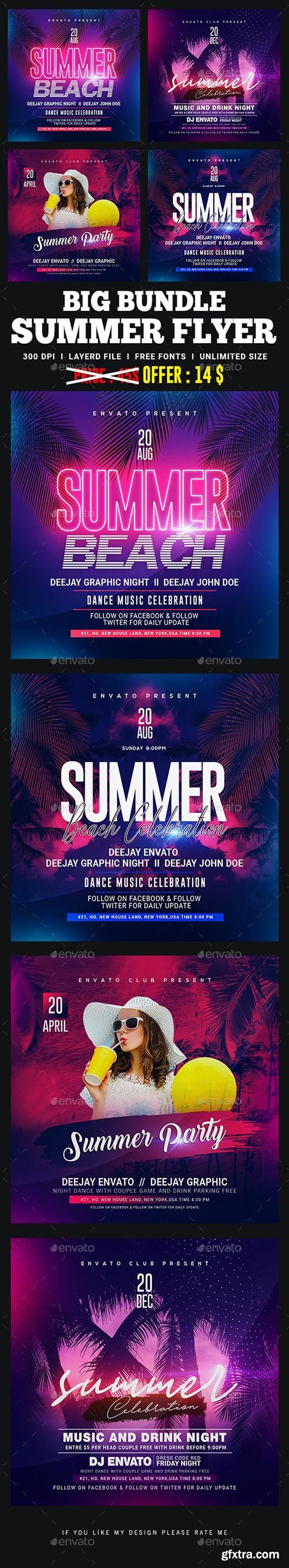 GraphicRiver - Summer Flyer Bundle 24070837