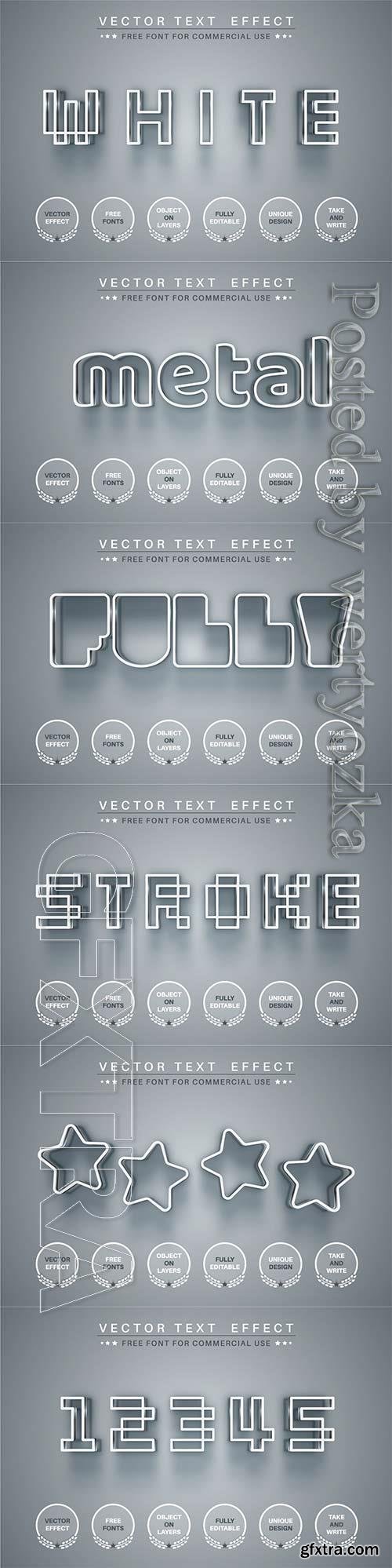 White pixel - editable text effect, font style