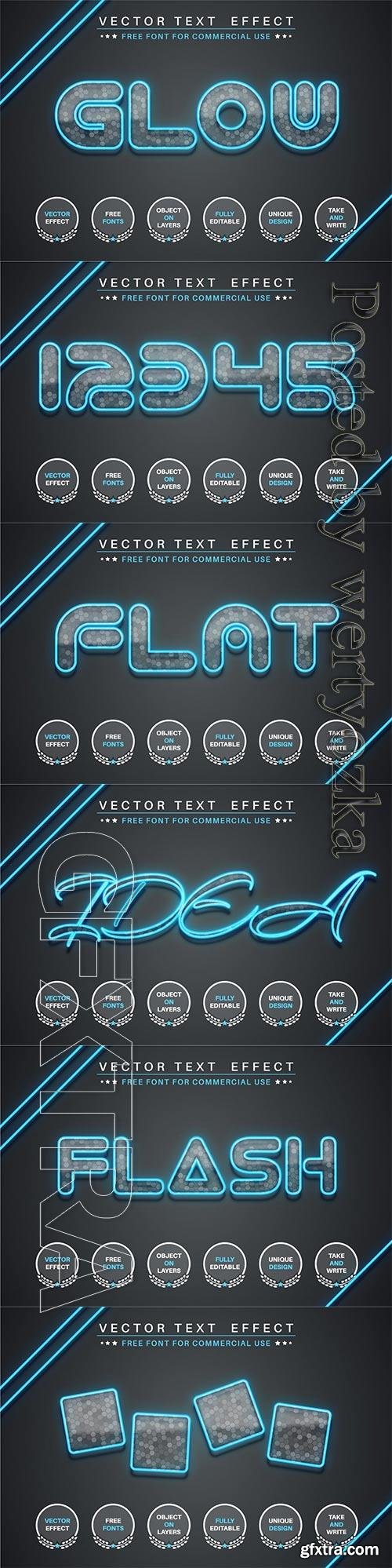 Flash glass - editable text effect, font style