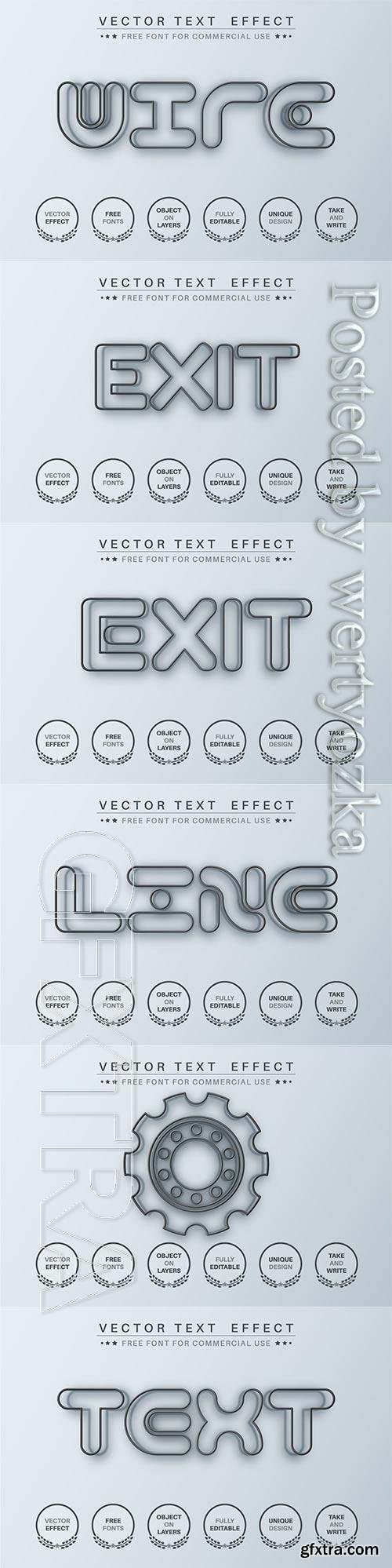 Black wire - editable text effect, font style