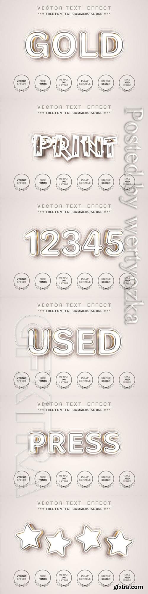 Gold line - editable text effect, font style