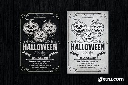 Halloween Party Chalk Flyer