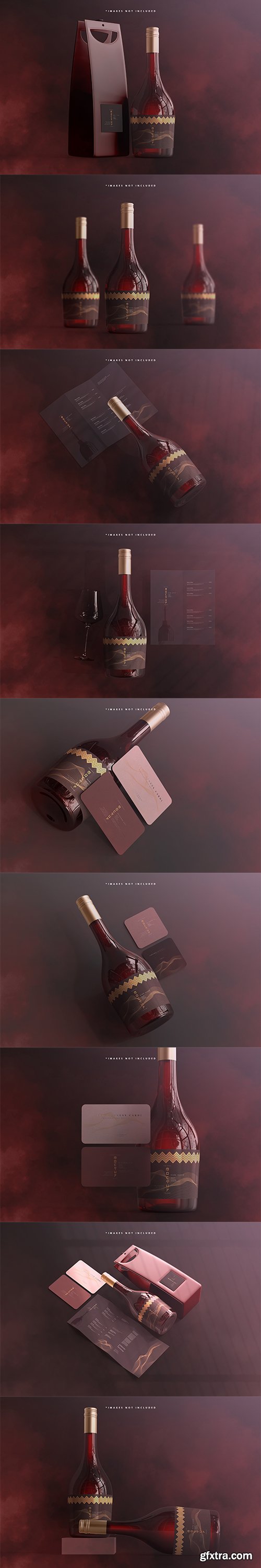 Screw cap wine bottle branding mockup