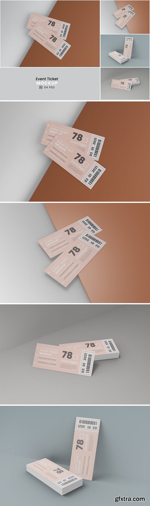 Event Ticket Mockup Vol 01