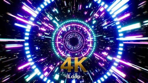 Videohive - Complex Sci Fi Tunnel with Flying Neon Particles 4K - 33374767 - 33374767