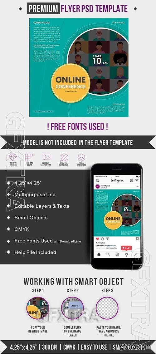 Online Conference PSD Flyer Template