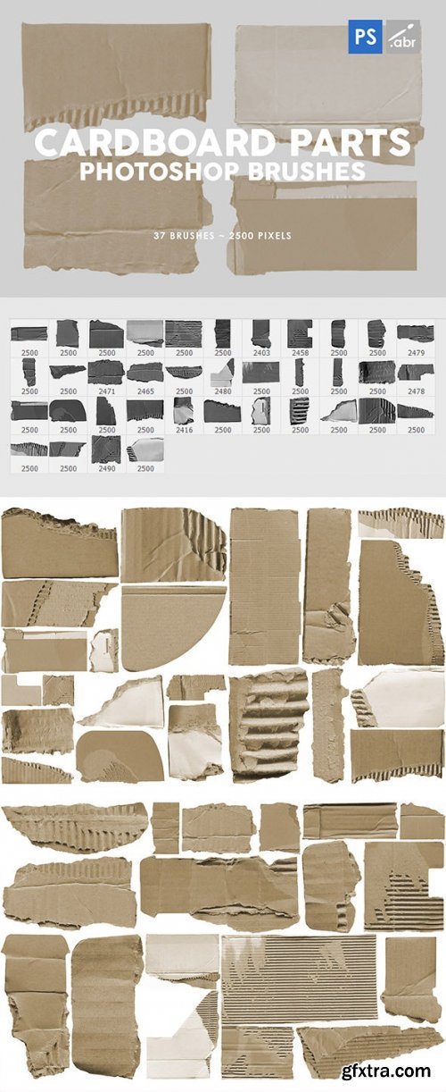 GraphicRiver - 37 Damaged Cardboard Parts Photoshop Stamp Brushes 29575867