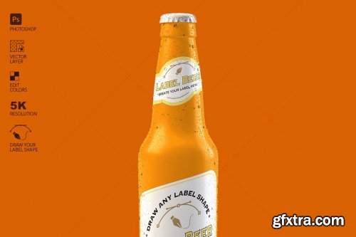 CreativeMarket - Colorful Beer Bottle Mockup 4579520