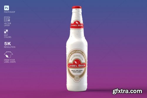 CreativeMarket - Colorful Beer Bottle Mockup 4579520