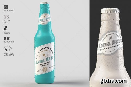 CreativeMarket - Colorful Beer Bottle Mockup 4579520