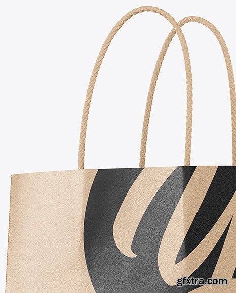 Kraft Paper Shopping Bag With Handles Mockup 65854