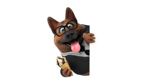 Videohive - Fun 3D cartoon dog with an ice cream - 33380856 - 33380856