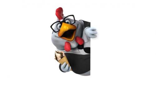 Videohive - Fun 3D cartoon chicken with an ice cream - 33380938 - 33380938