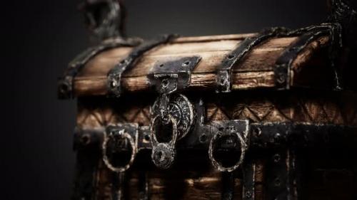 Videohive - Closed Wooden Treasure Chest with Metal Clasp - 33381140 - 33381140