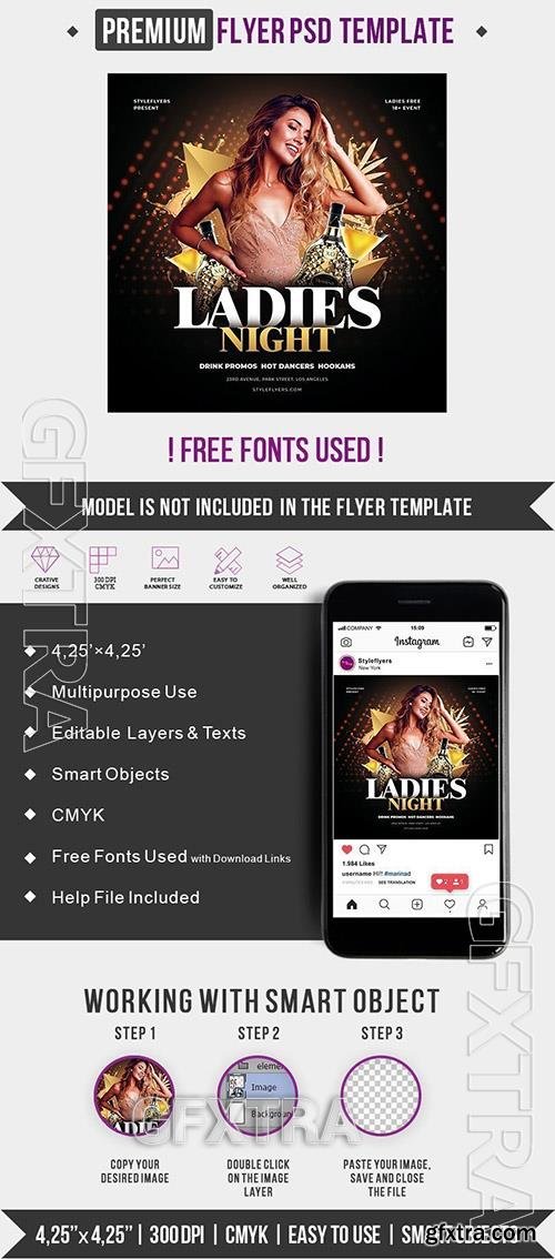 Ladies Night PSD Flyer Template 