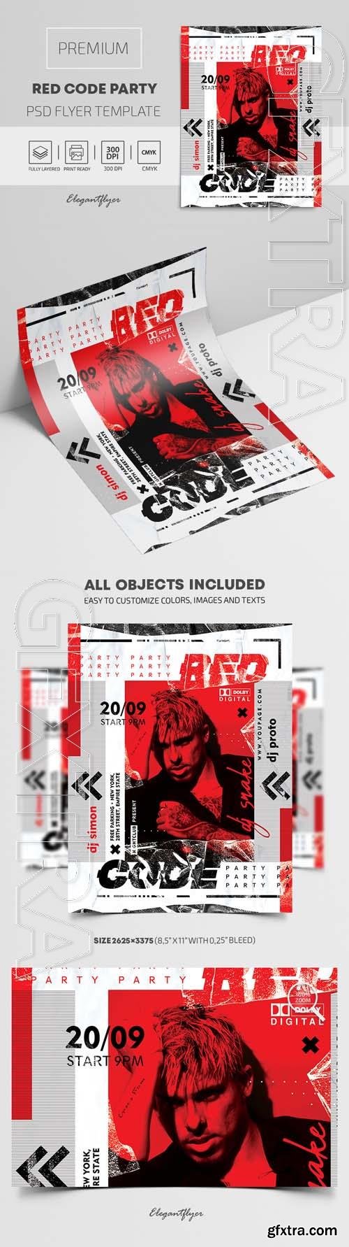 Red Code Party – Premium PSD Flyer Template