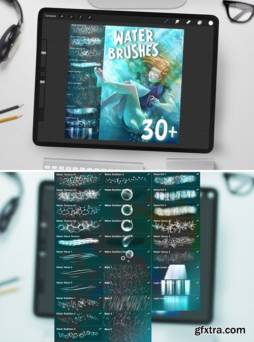 CreativeMarket - Water Brushpack for Procreate 6201941