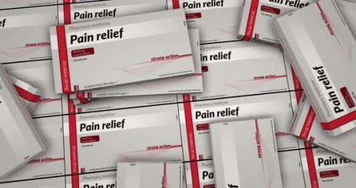 Videohive - Pain relief and painkiller tablets pack production - 33393327 - 33393327