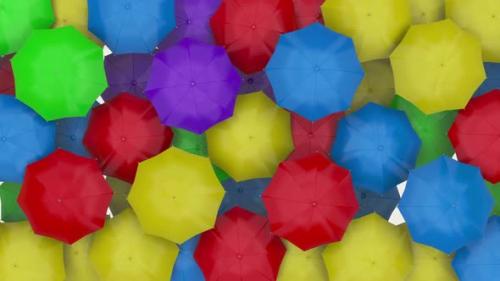 Videohive - Umbrella multicolored background with many colorful umbrellas 3d rendering - 33393442 - 33393442