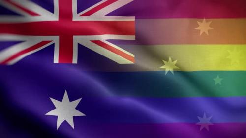 Videohive - LGBT Australia Flag Loop Background 4K - 33402067 - 33402067