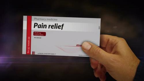 Videohive - Pain relief and painkiller tablets pack in hand abstract concept rendering - 33402091 - 33402091