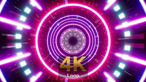 Videohive - Colorful Disco Tunnel Loop 4K - 33402536 - 33402536