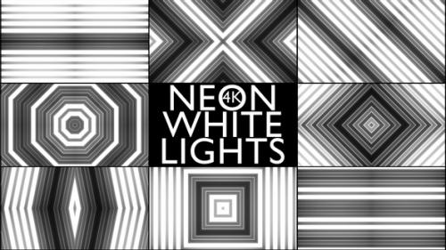 Videohive - 4k Neon White Lights - 33383099 - 33383099