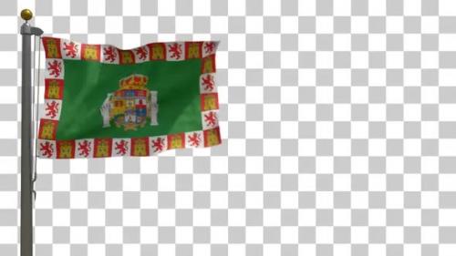 Videohive - Cadiz Province City Flag (Spain) on Flagpole with Alpha Channel - 4K - 33395081 - 33395081