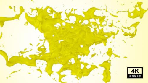 Videohive - Yellow Paint Stream Splash Collision - 33396261 - 33396261