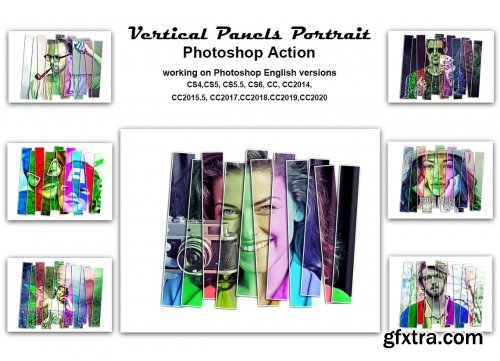 CreativeMarket - Vertical Panels Portrait PS Action 5431017