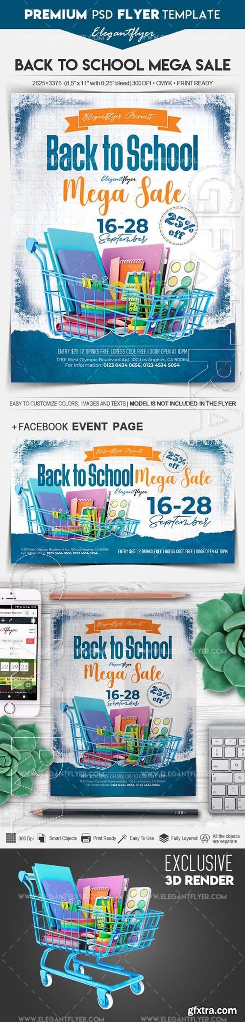 Back to School Mega Sale Flyer PSD Template