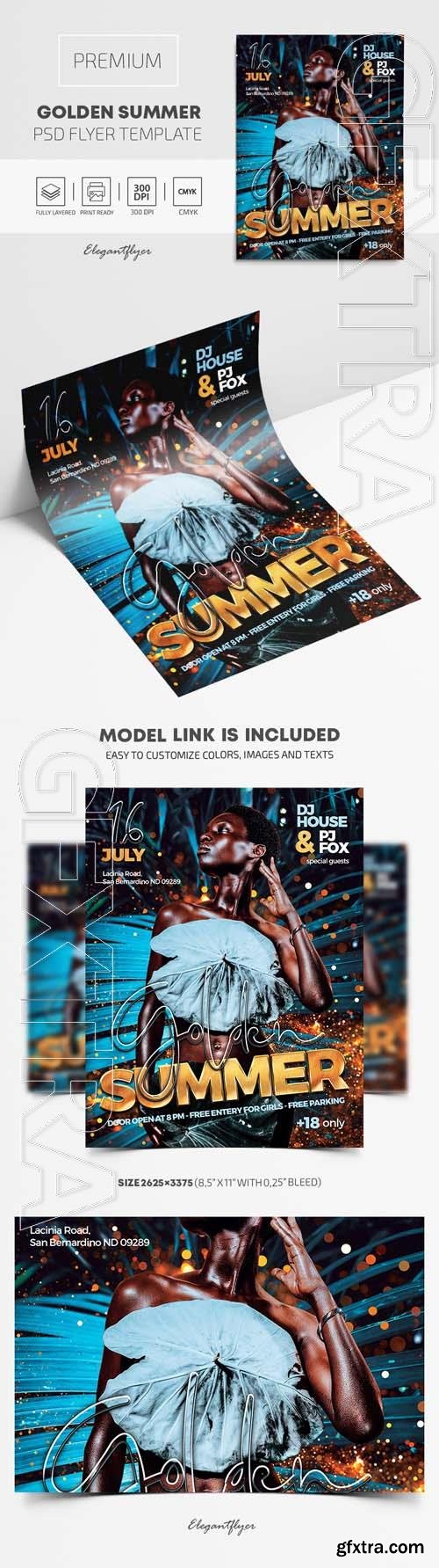 Golden Summer Premium PSD Flyer Template