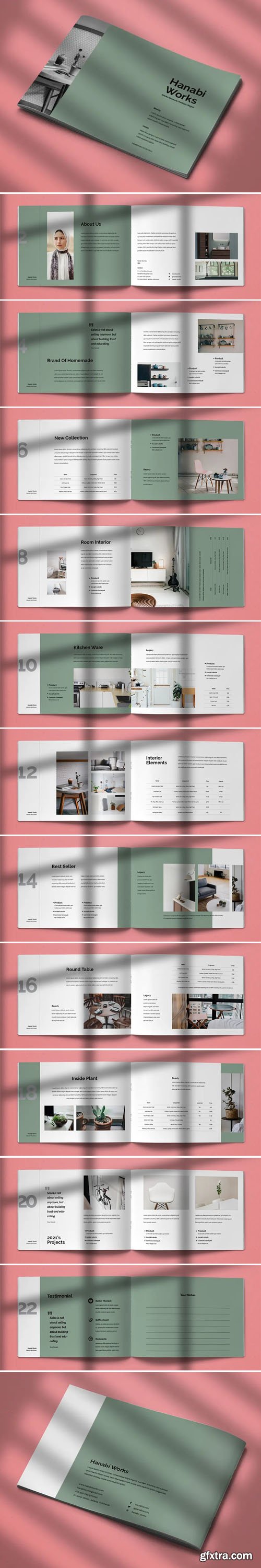 Hanabi Works - Interior Brochure Indesign Template [24-Pages]