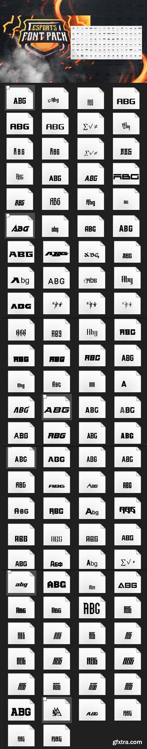 Esports Font Pack - 75 Fonts