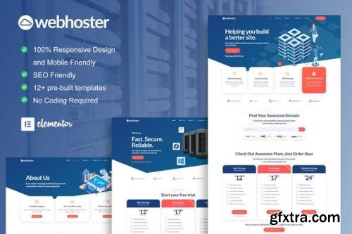 ThemeForest - WebHoster v1.0.0 - Web Hosting Service Elementor Template Kit - 33408248