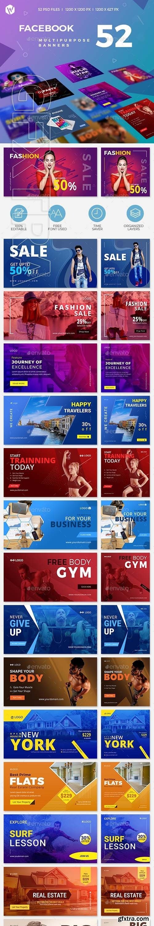 GraphicRiver - 52 Facebook Multipurpose Banners 23834540